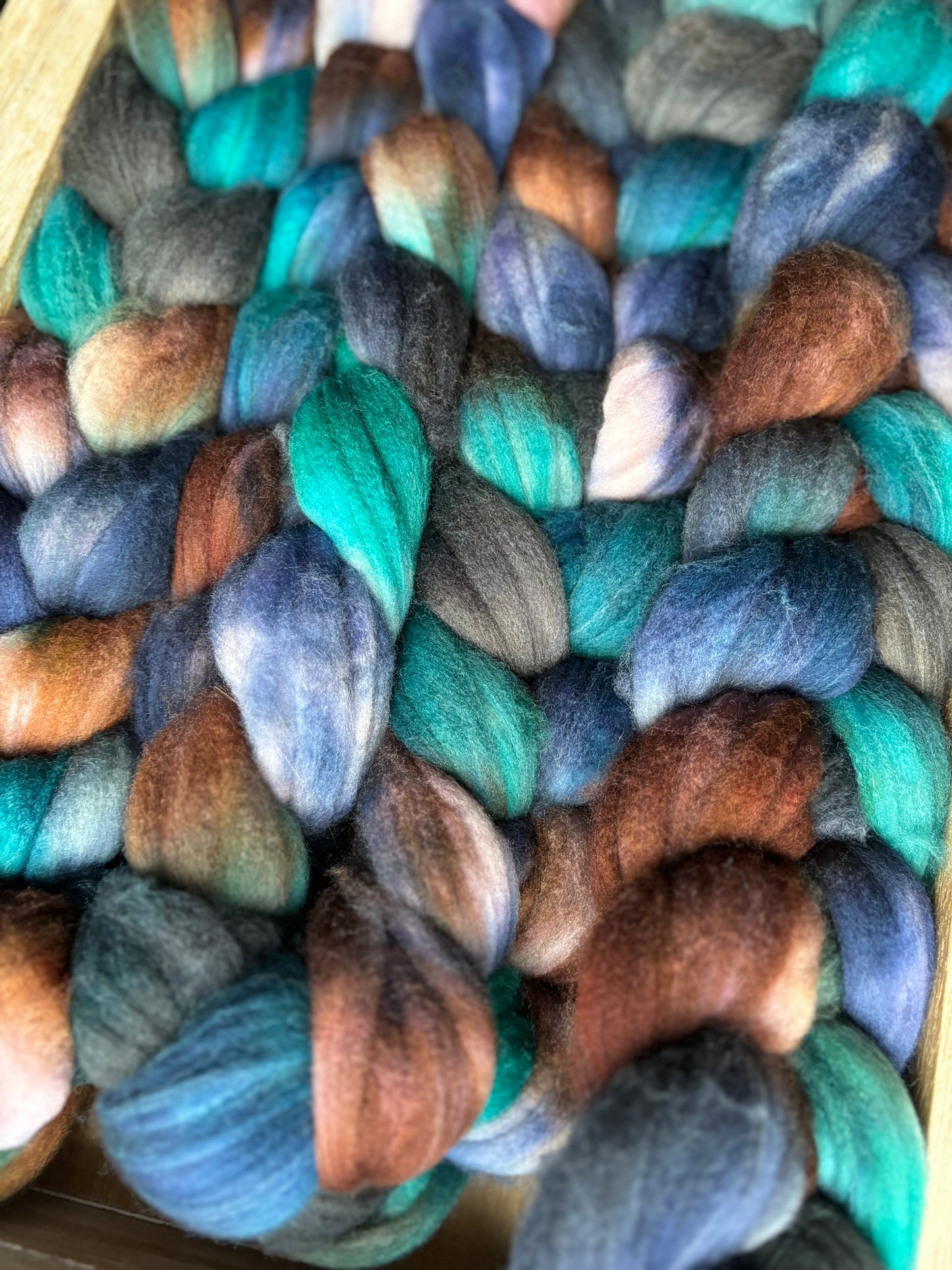 One of a Kind Batch - 100 grams of Spinning Fibre - 80% Superwash Merino Wool/ 20% Nylon - 22.5 Micron - Hand Dyed Combed Top