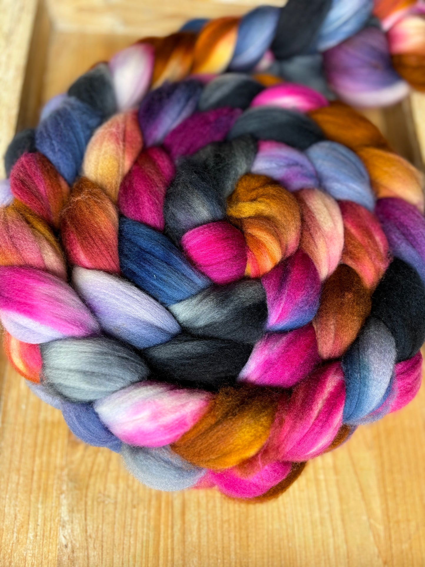 One of a Kind Batch - 100 grams of Spinning Fibre - Superwash Merino Wool 22 Micron - Hand Dyed Combed Top