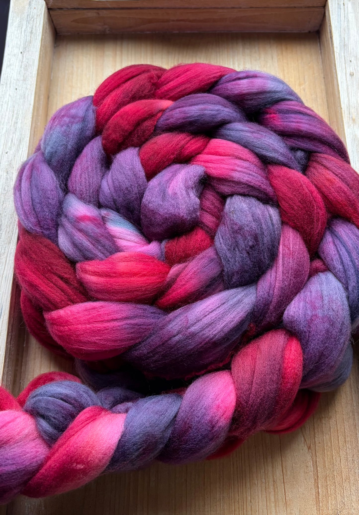 100% Superwash Merino Wool - 22 Micron - One of a Kind Batch - 100 grams of Spinning Fibre - Hand Dyed Combed Top