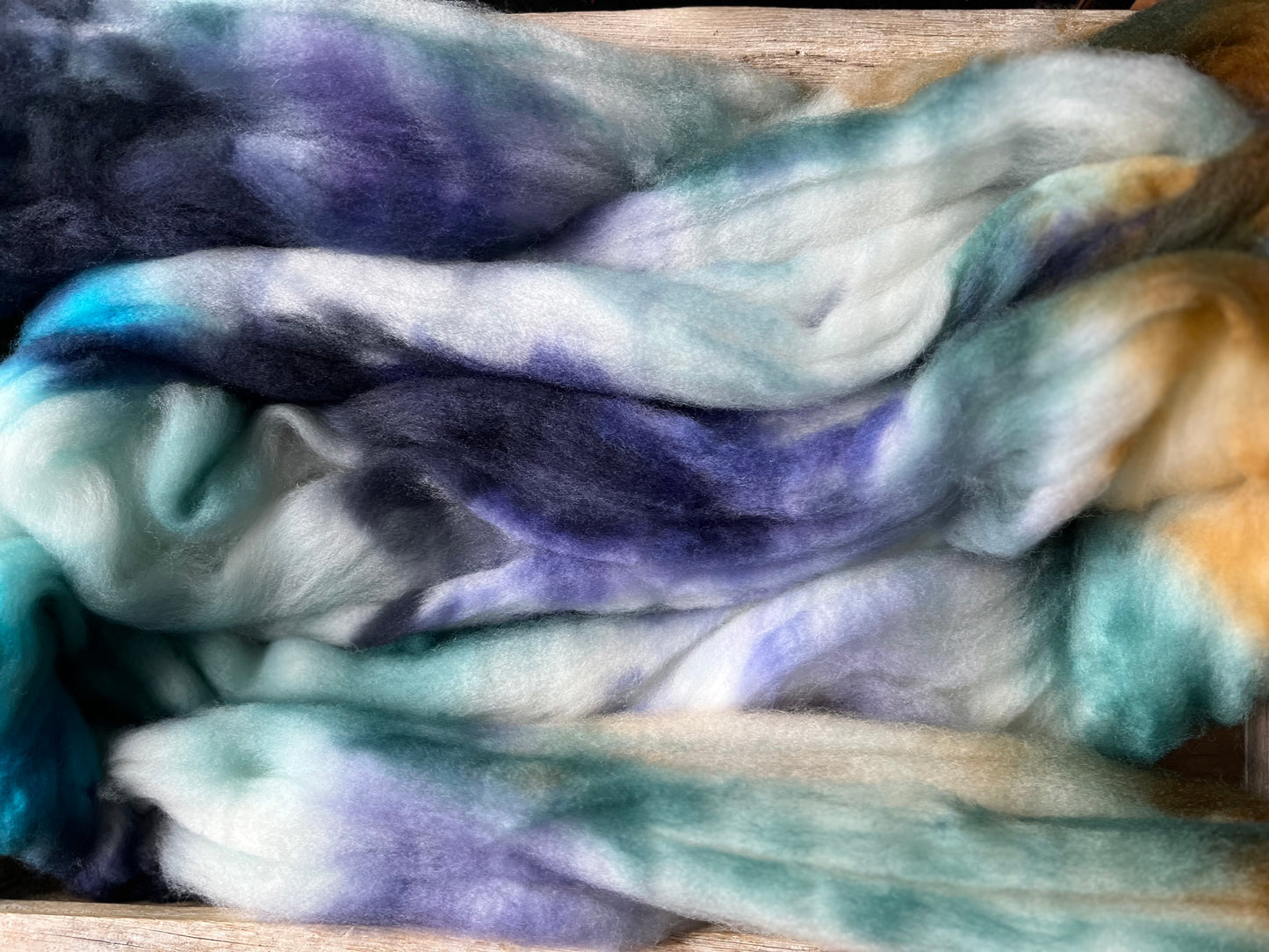 One of a Kind Batch - 100 grams of Spinning Fibre - Superwash Merino Wool 22 Micron - Hand Dyed Combed Top