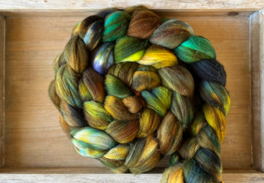 One of a Kind Batch - 100 grams of Spinning Fibre - Superwash Merino Wool 22 Micron - Hand Dyed Combed Top