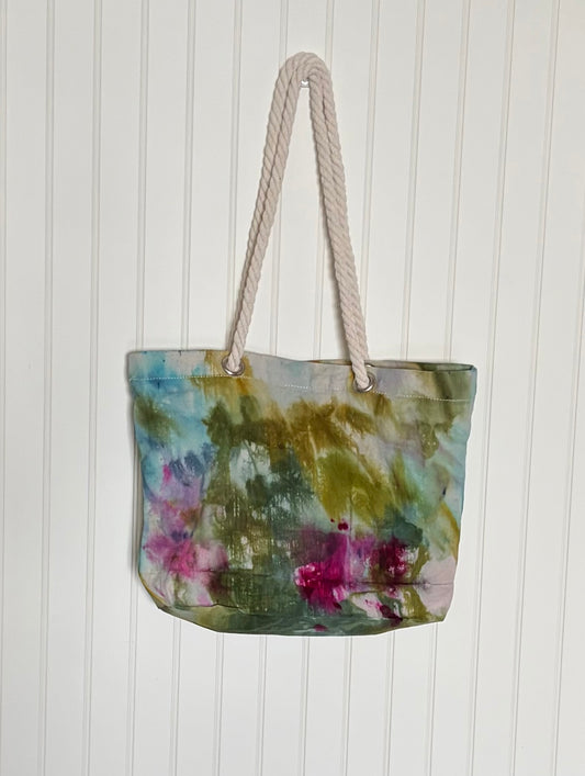 Ice Dyed Cotton Tote Bag