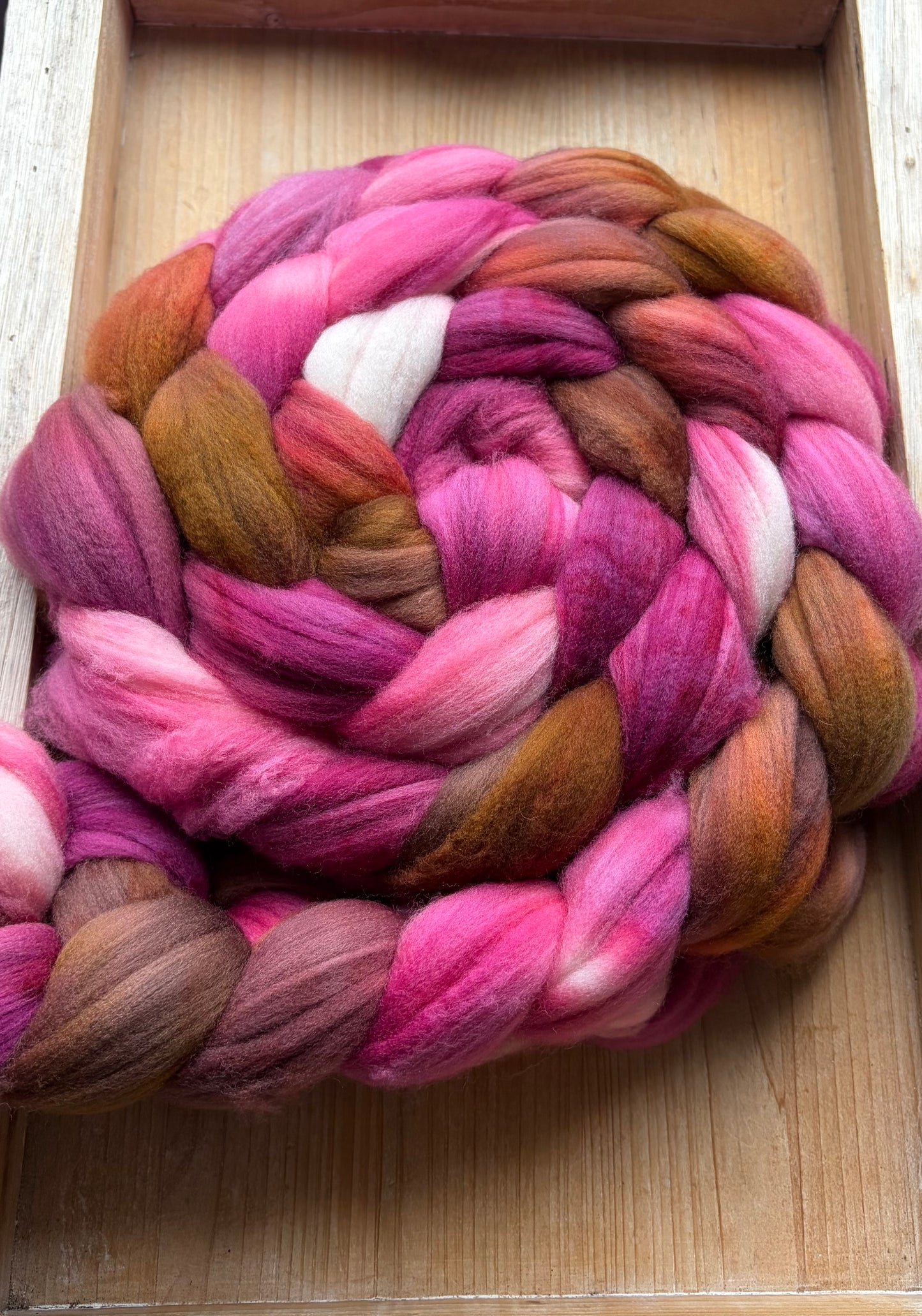 100% Superwash Merino Wool - 22 Micron - One of a Kind Batch - 100 grams of Spinning Fibre - Hand Dyed Combed Top