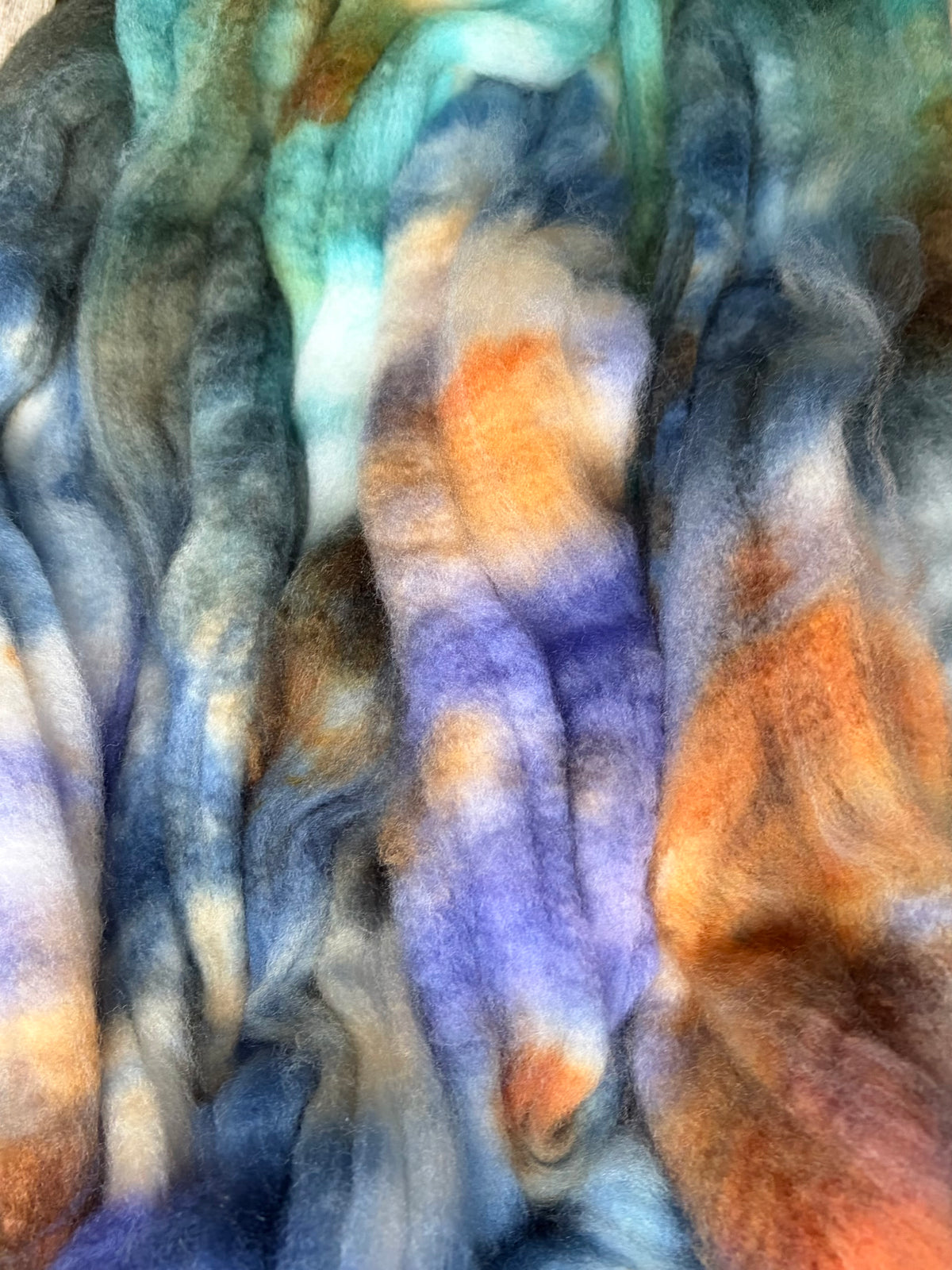 80% Superwash Merino Wool/ 10% Nylon/ 10% Cashmere - 18.5 Micron - One of a Kind Batch - 100 grams of Spinning Fibre - Hand Dyed Combed Top