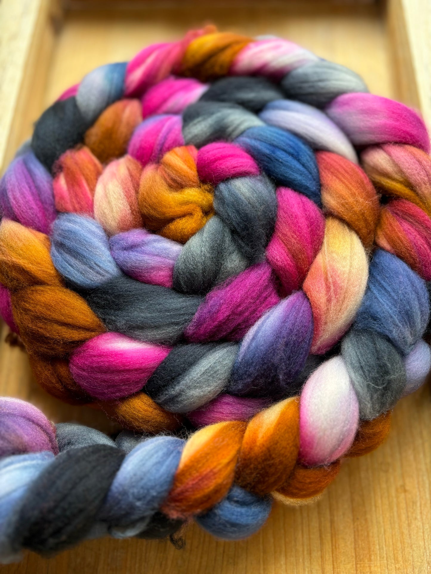 One of a Kind Batch - 100 grams of Spinning Fibre - Superwash Merino Wool 22 Micron - Hand Dyed Combed Top