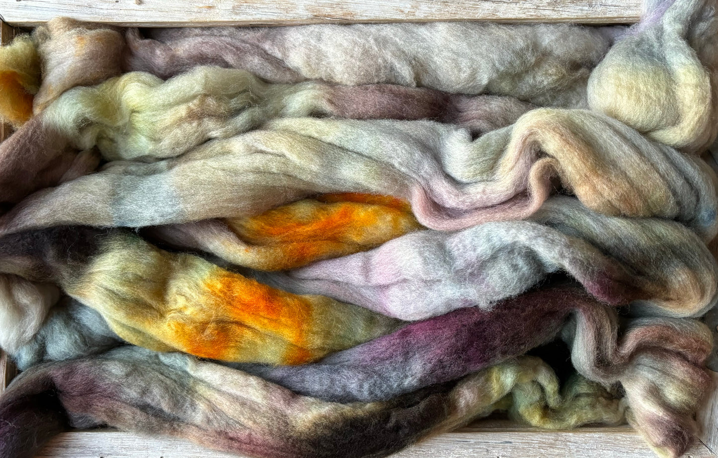 One of a Kind Batch - 100 grams of Spinning Fibre - Untreated Merino Wool 22 Micron - Hand Dyed Combed Top