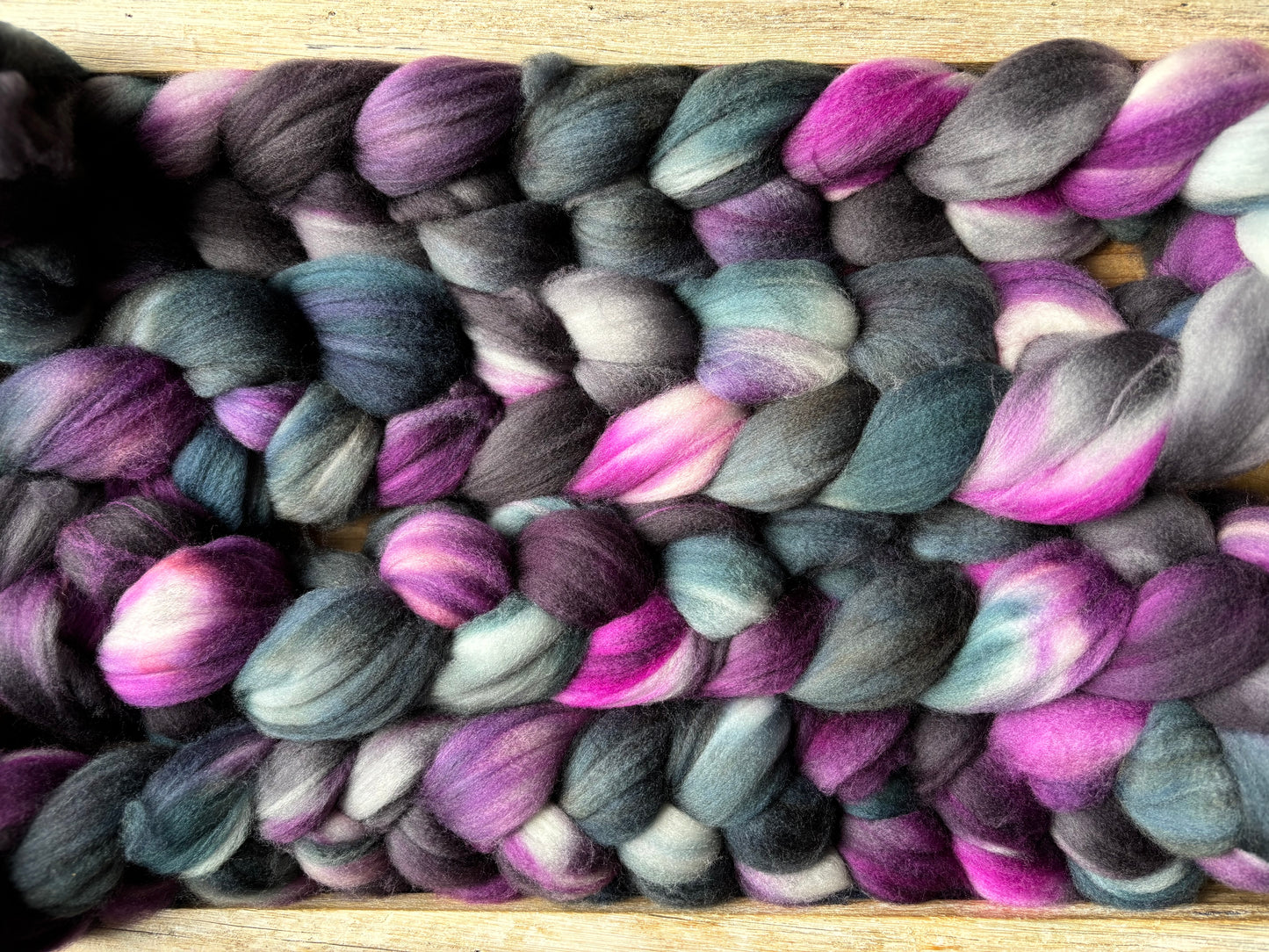 One of a Kind Batch - 100 grams of Spinning Fibre - Superwash Merino Wool 22 Micron - Hand Dyed Combed Top