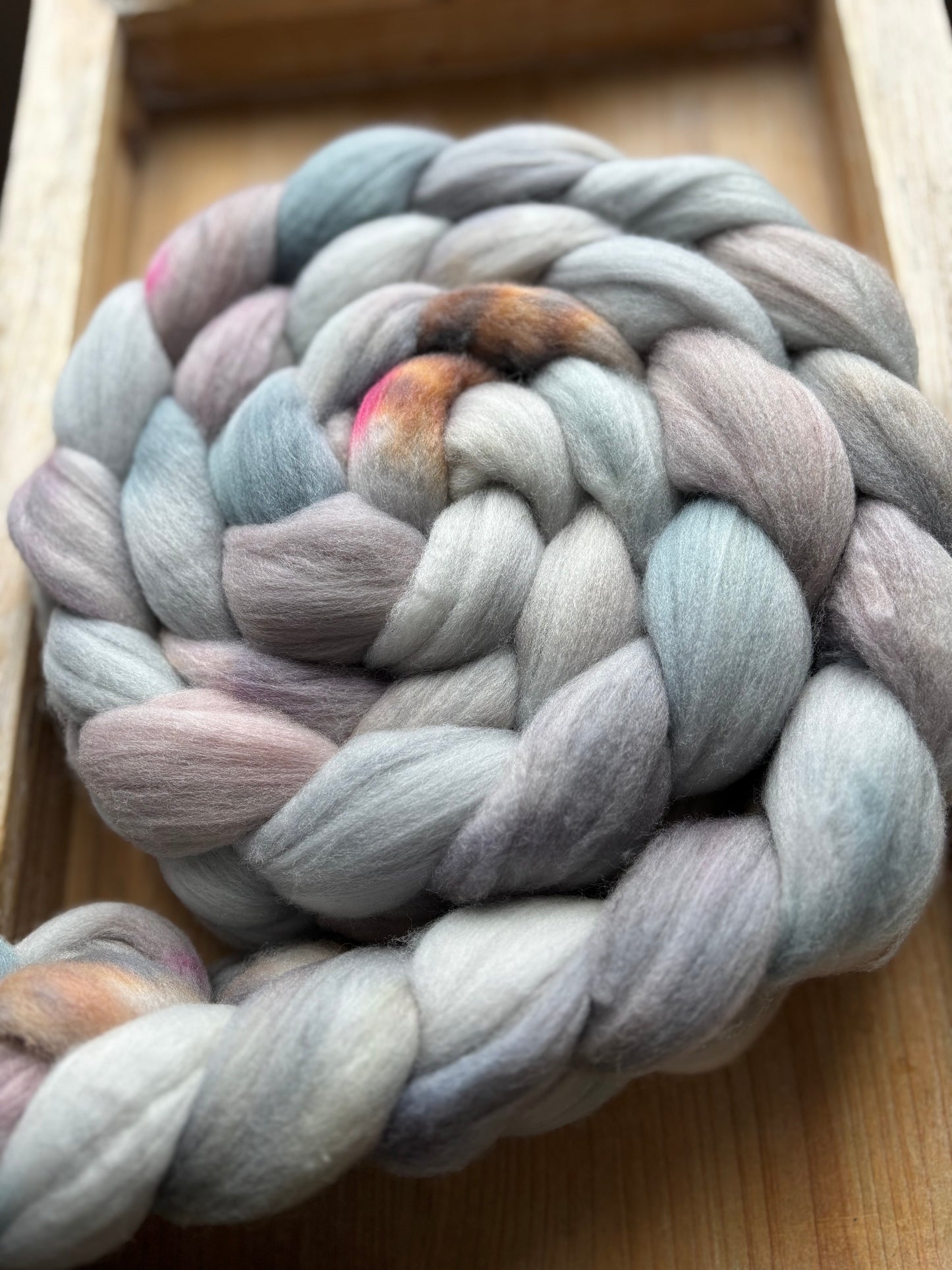 One of a Kind Batch - 100 grams of Spinning Fibre - Untreated Merino Wool 22 Micron - Hand Dyed Combed Top