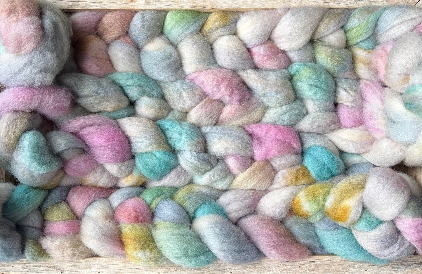 Bluefaced Leicester Wool - 26 Micron - One of a Kind Batch - 100 grams of Spinning Fibre - Hand Dyed Combed Top