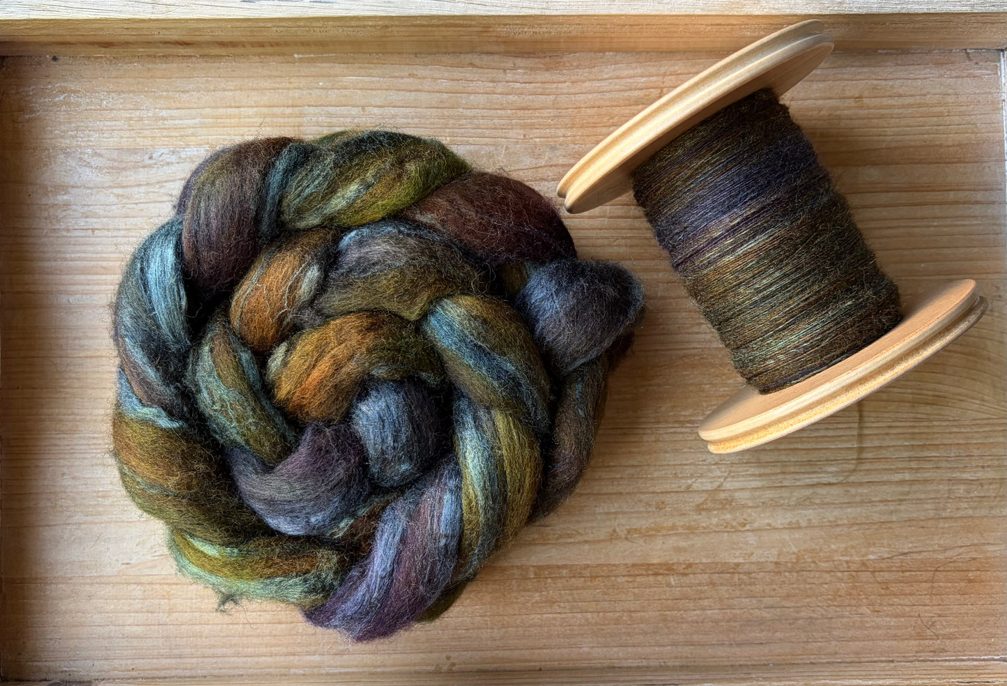 Hand Spun Yarn - 70% BFL/30% Tussah Silk