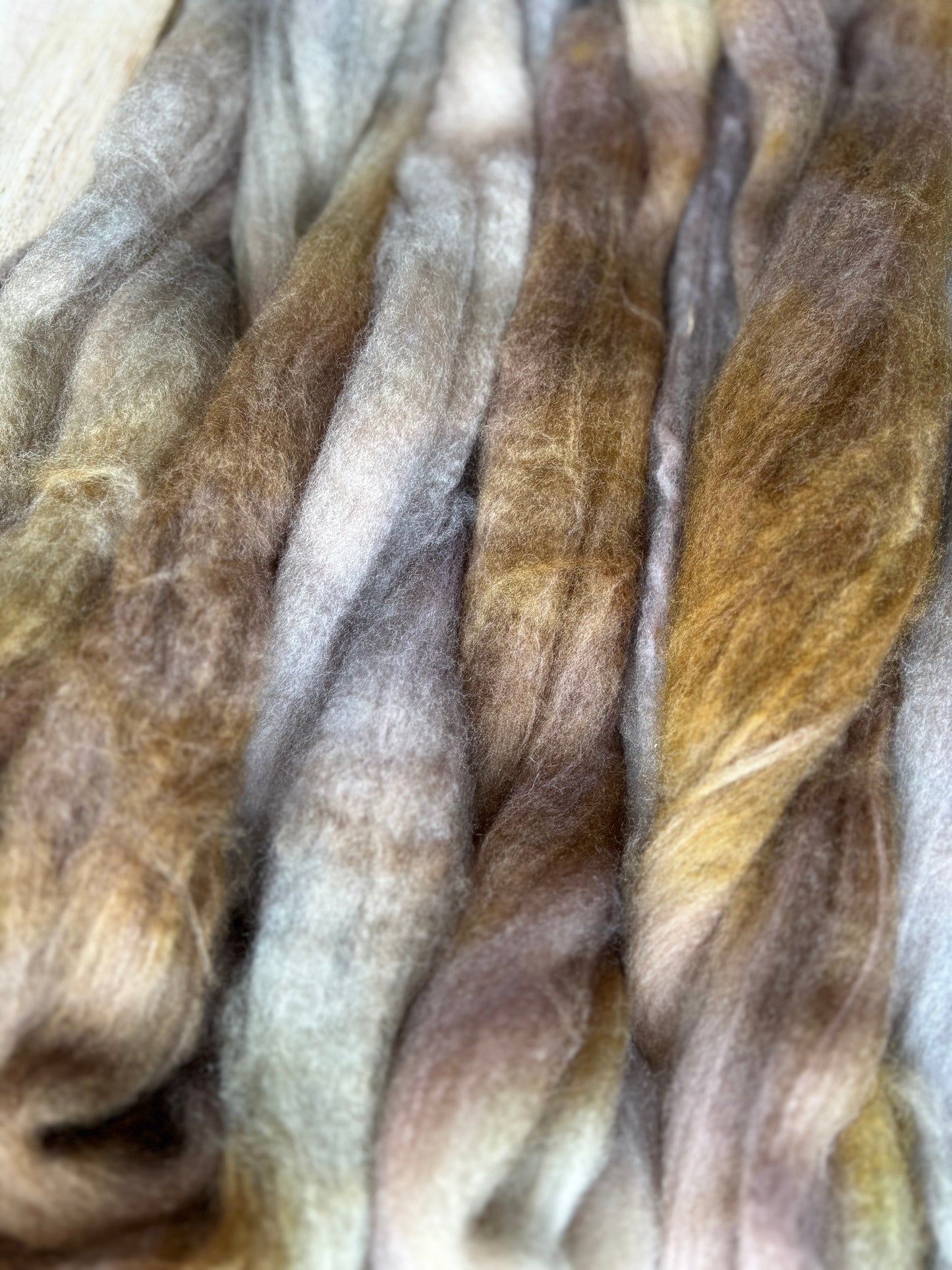 One of a Kind Batch - 100 grams of Spinning Fibre - 80% Superwash Merino Wool/ 20% Nylon - 22.5 Micron - Hand Dyed Combed Top