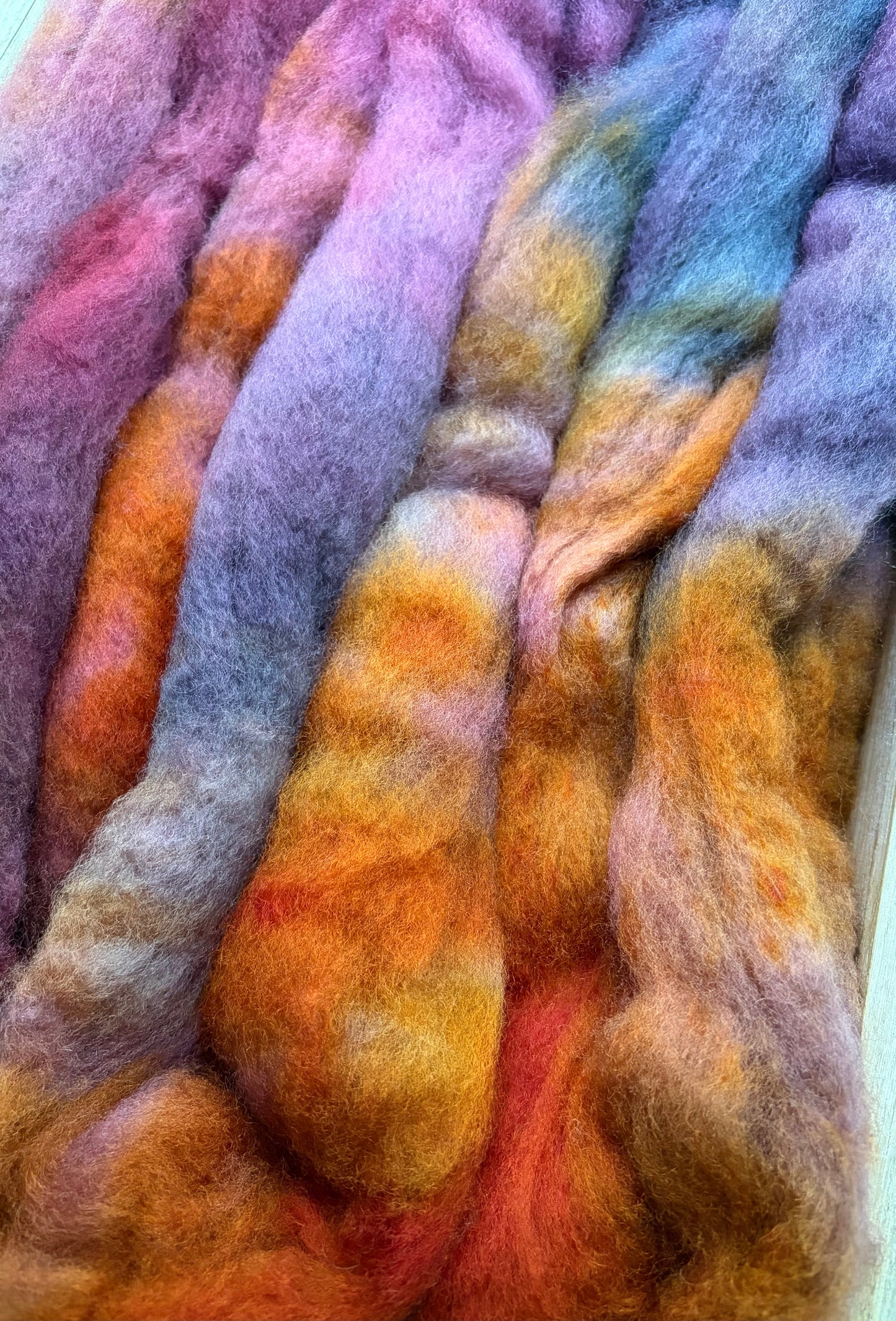 Bluefaced Leicester Wool - 26 Micron - One of a Kind Batch - 100 grams of Spinning Fibre - Hand Dyed Combed Top