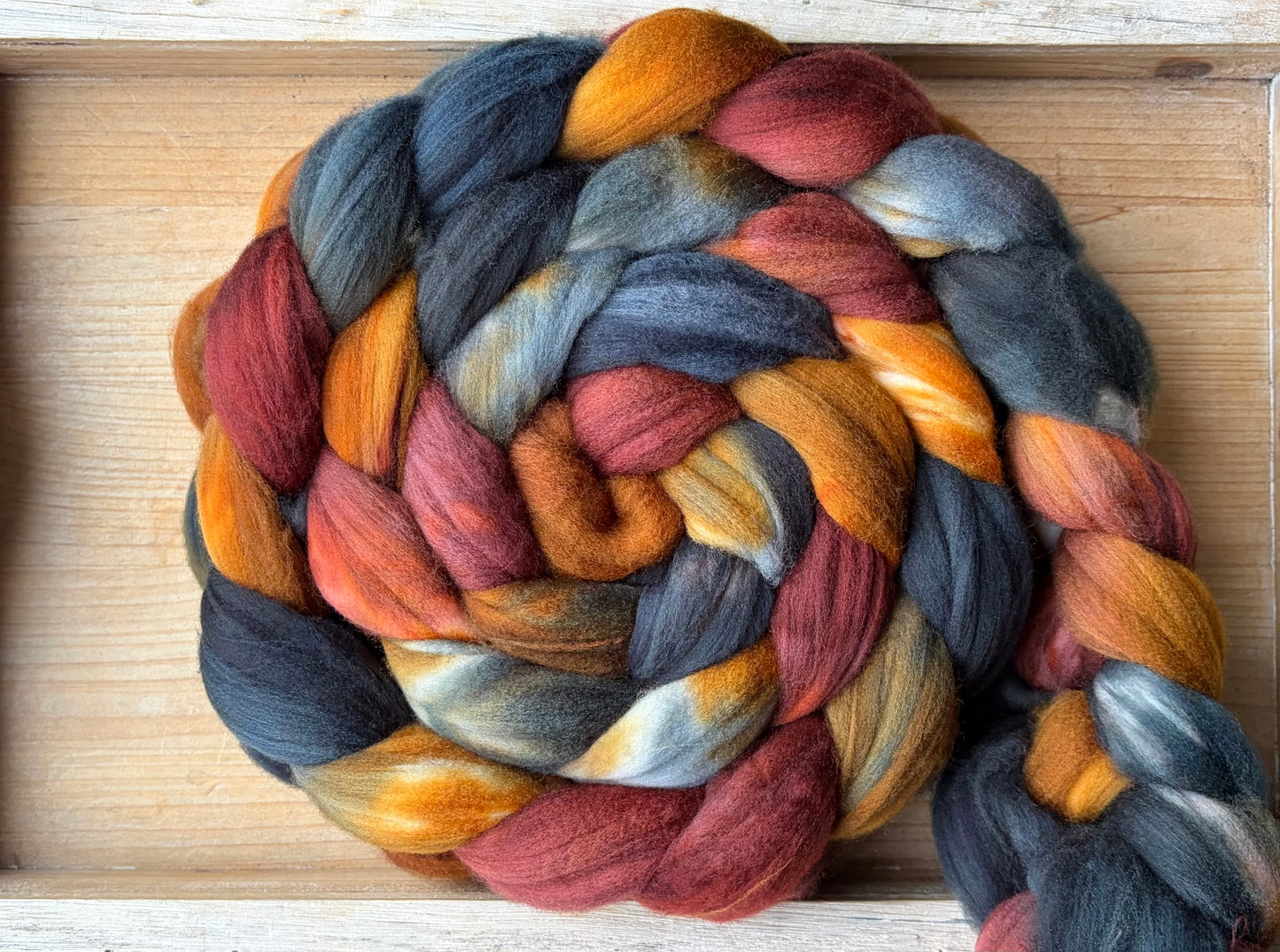 100% Superwash Merino Wool - 22 Micron - One of a Kind Batch - 100 grams of Spinning Fibre - Hand Dyed Combed Top