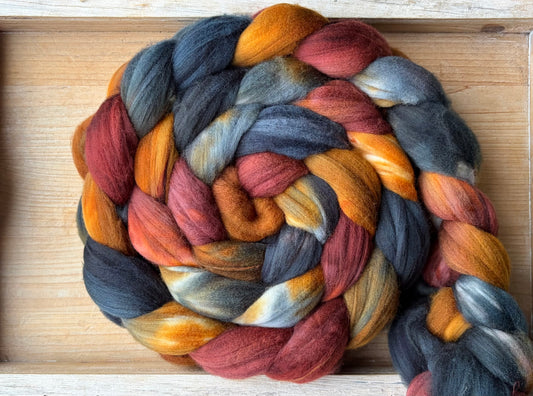 100% Superwash Merino Wool - 22 Micron - One of a Kind Batch - 100 grams of Spinning Fibre - Hand Dyed Combed Top