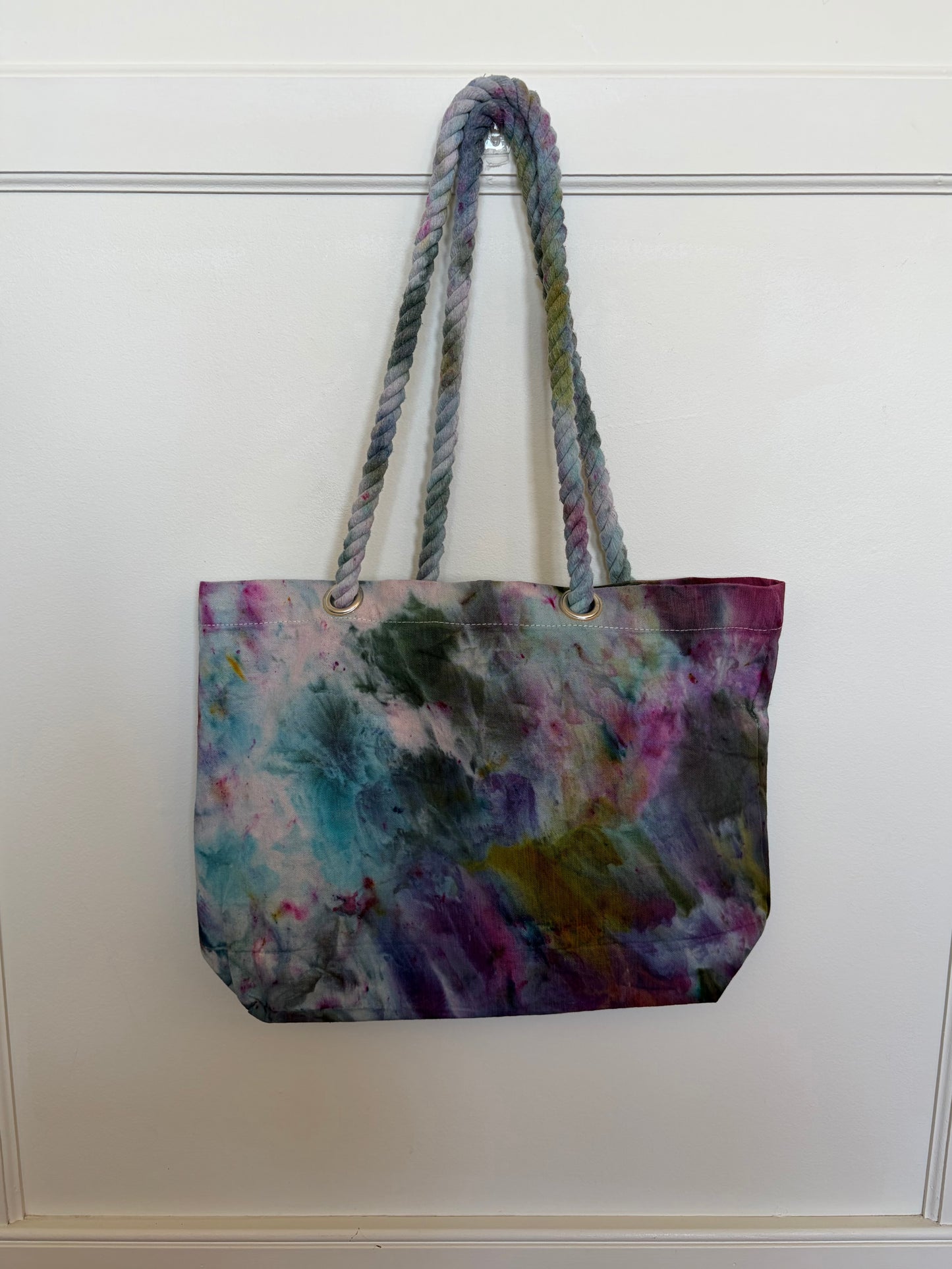 Ice Dyed Cotton Tote Bag