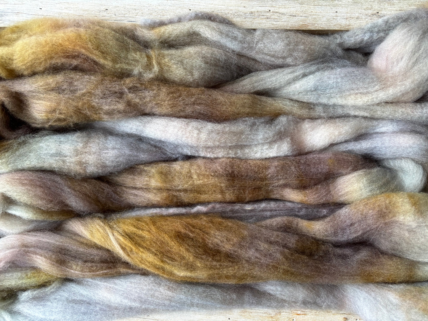 One of a Kind Batch - 100 grams of Spinning Fibre - 80% Superwash Merino Wool/ 20% Nylon - 22.5 Micron - Hand Dyed Combed Top