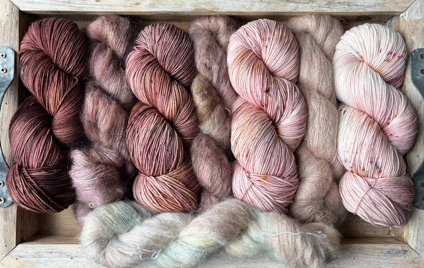 8 Skein Fade on Squishy Sock Base and Mohair Halo Base