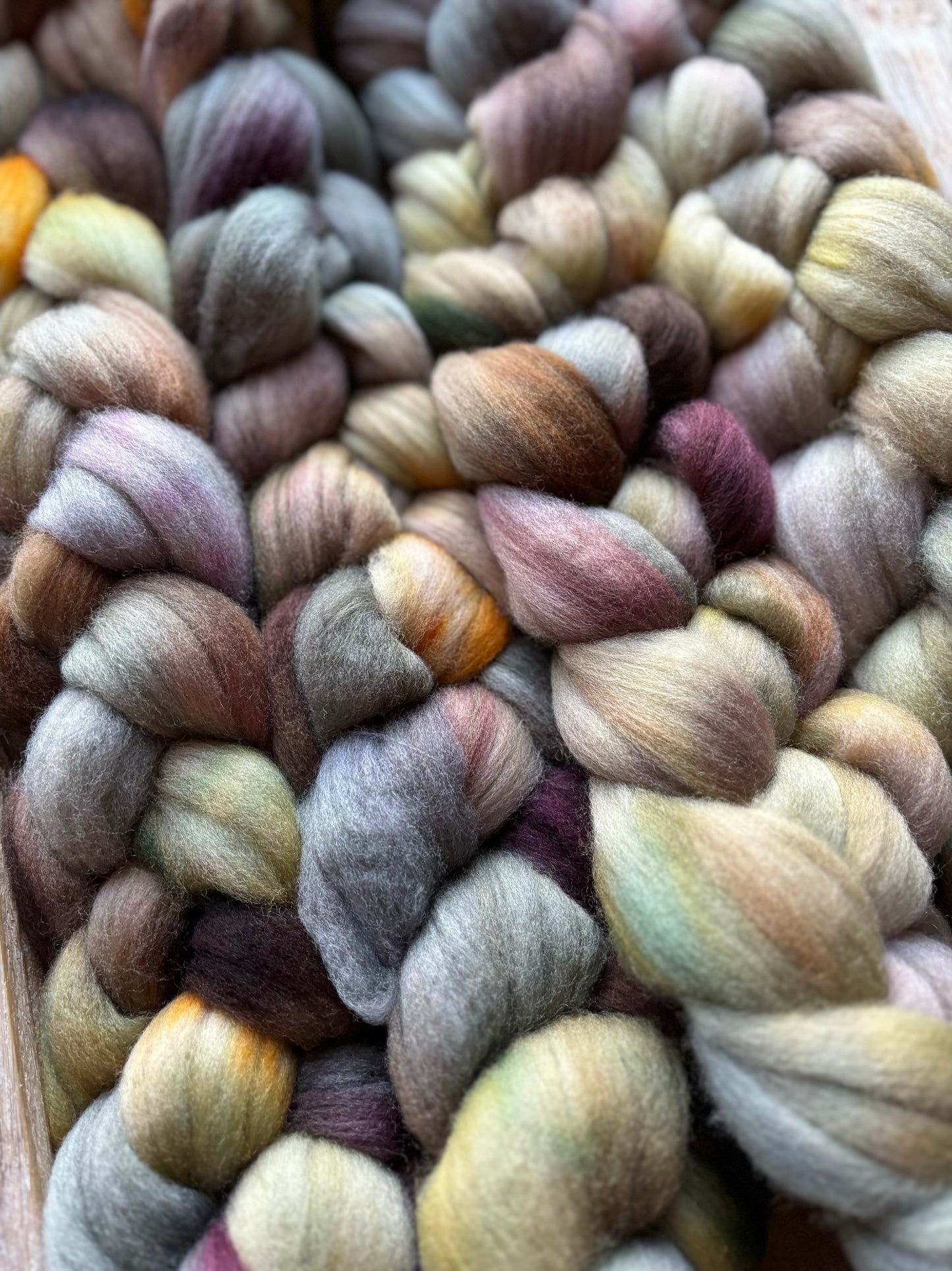 One of a Kind Batch - 100 grams of Spinning Fibre - Untreated Merino Wool 22 Micron - Hand Dyed Combed Top