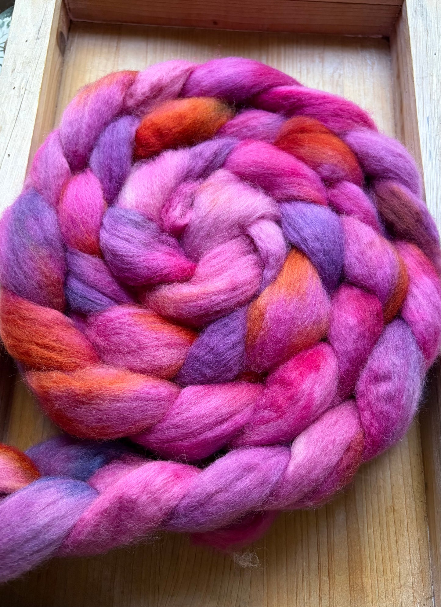 Bluefaced Leicester Wool - 26 Micron - One of a Kind Batch - 100 grams of Spinning Fibre - Hand Dyed Combed Top
