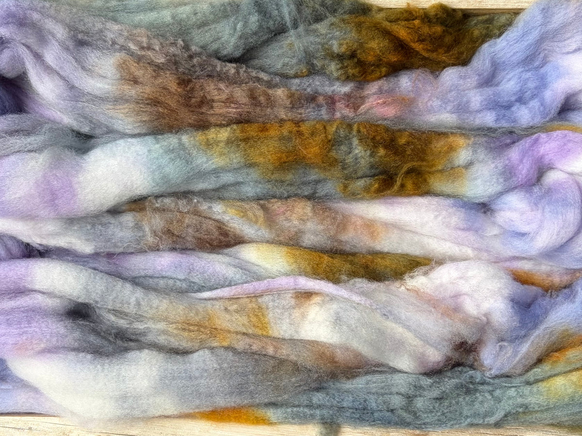 80% Superwash Merino Wool/ 10% Nylon/ 10% Cashmere - 18.5 Micron - One of a Kind Batch - 100 grams of Spinning Fibre - Hand Dyed Combed Top
