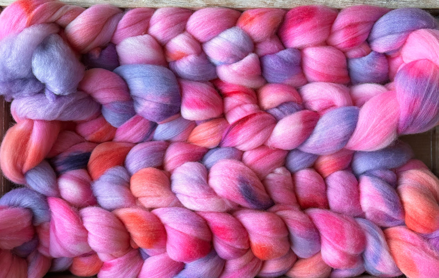 One of a Kind Batch - 100 grams of Spinning Fibre - Untreated Merino Wool 22 Micron - Hand Dyed Combed Top