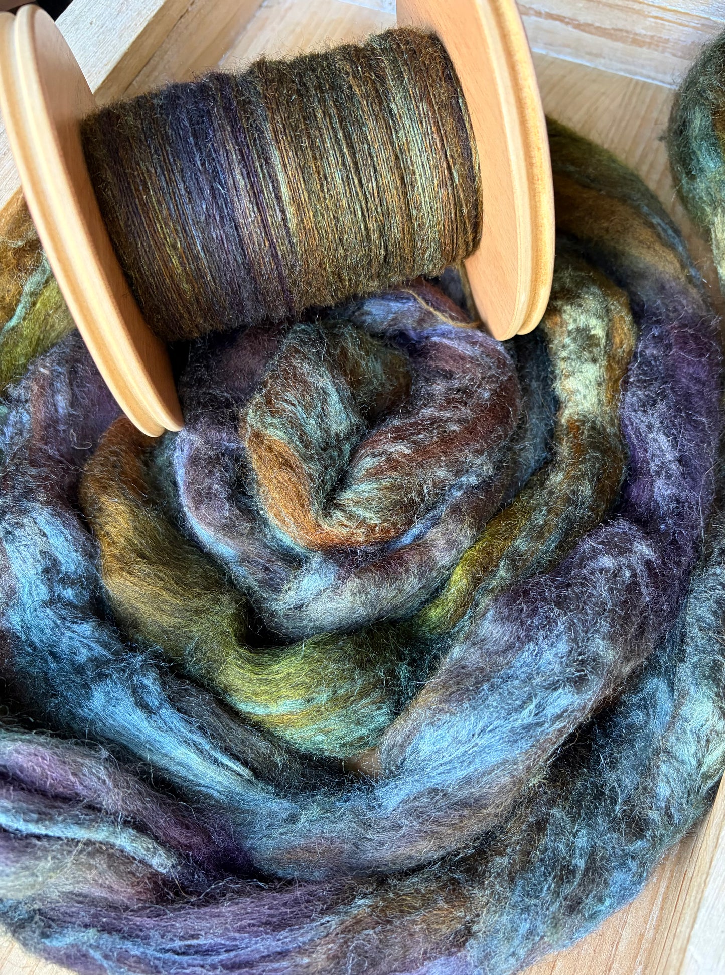 Hand Spun Yarn - 70% BFL/30% Tussah Silk