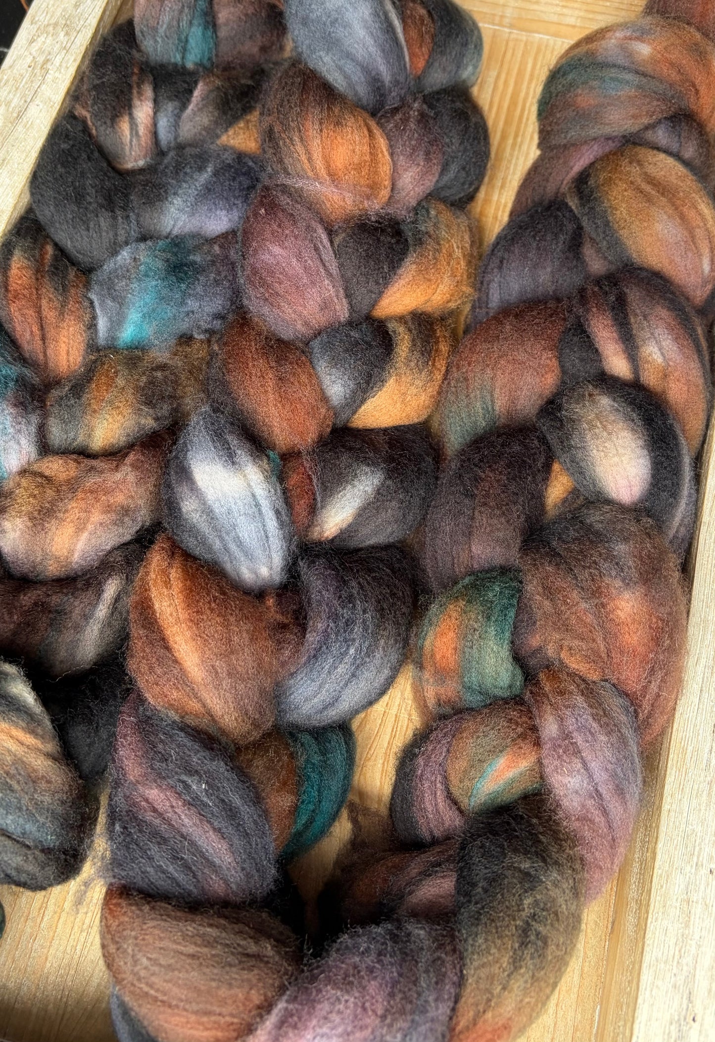 100% Superwash Merino Wool - 22 Micron - One of a Kind Batch - 100 grams of Spinning Fibre - Hand Dyed Combed Top