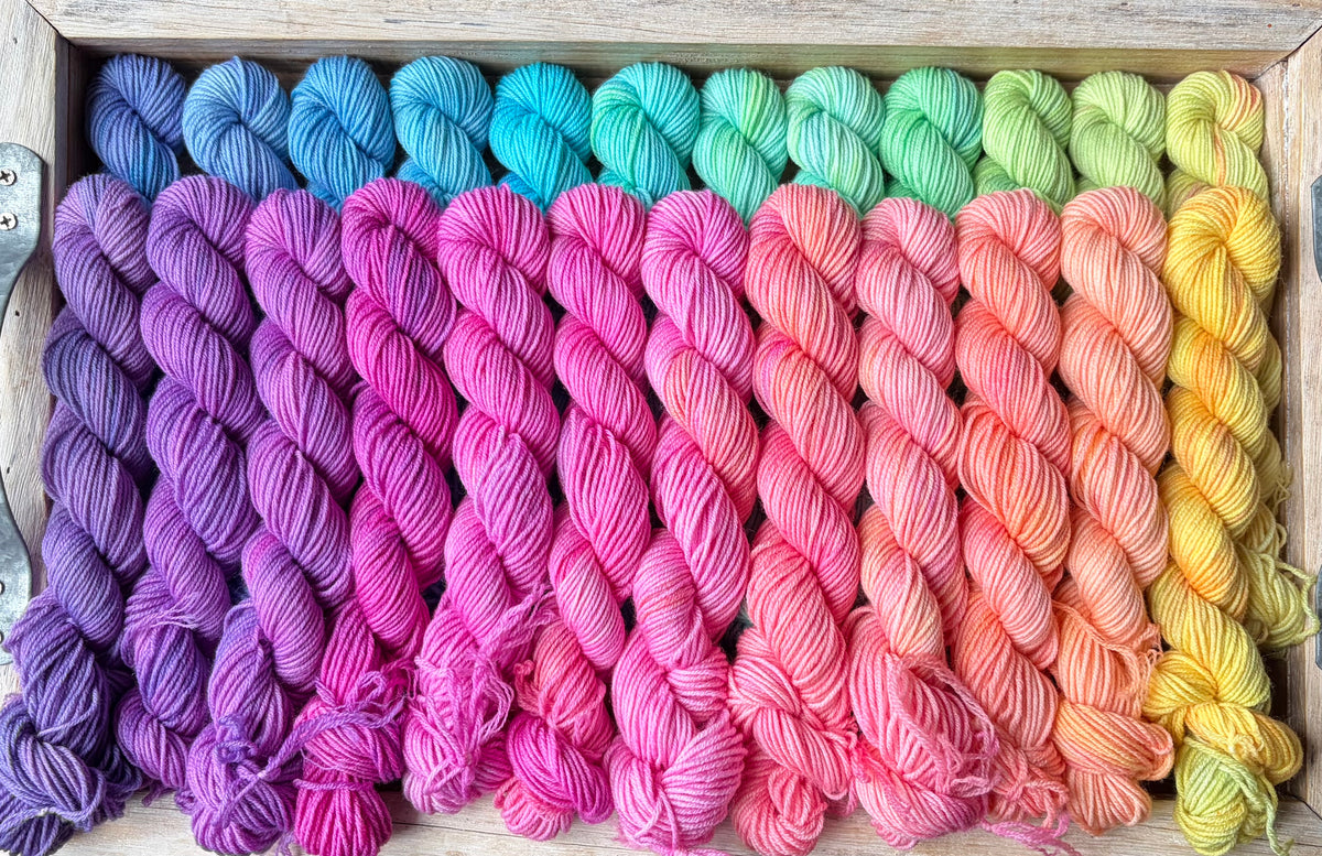 24 Skein Mini Yarn Fade - Squishy Sock Base
