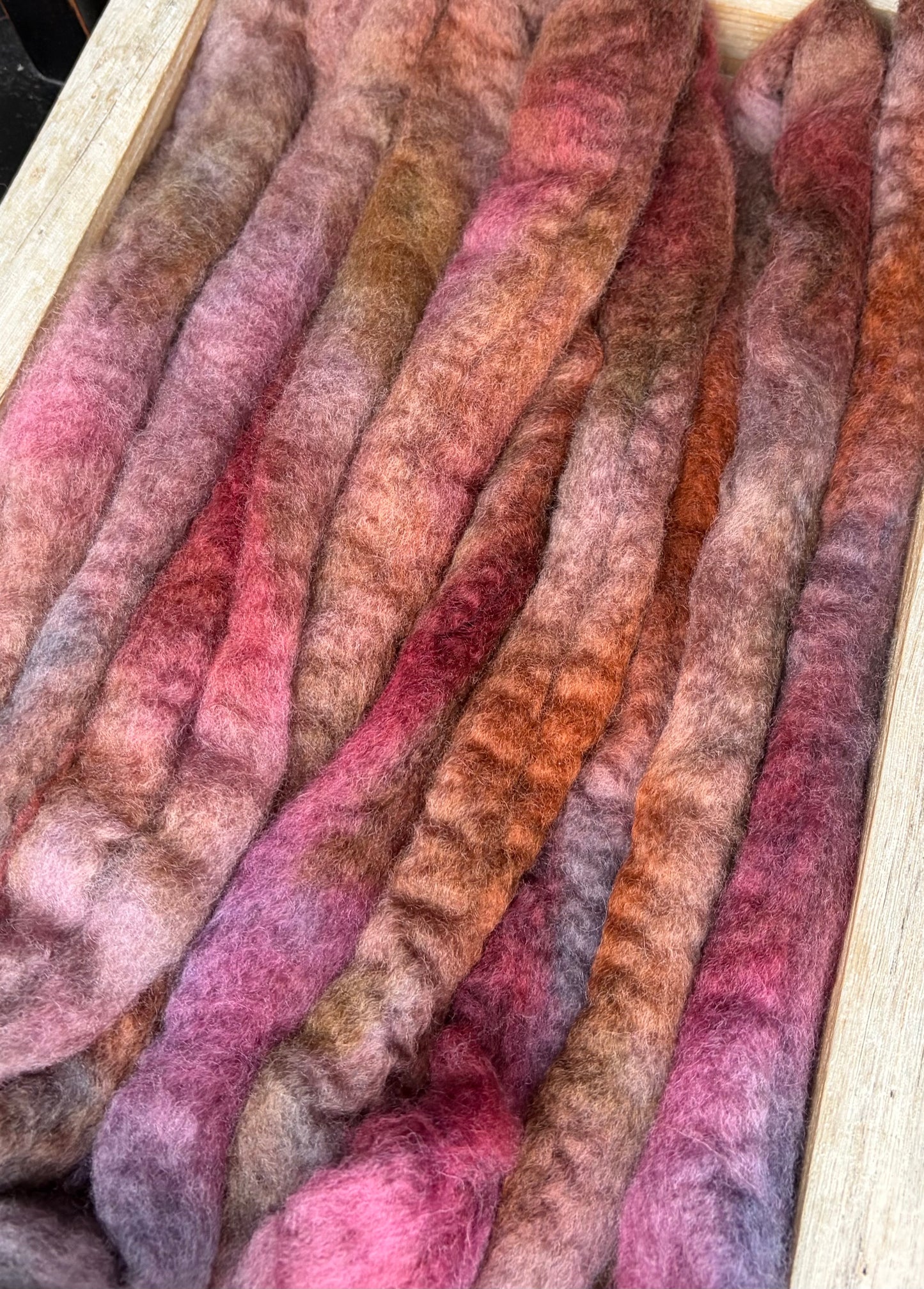 Bluefaced Leicester Wool - 26 Micron - One of a Kind Batch - 100 grams of Spinning Fibre - Hand Dyed Combed Top