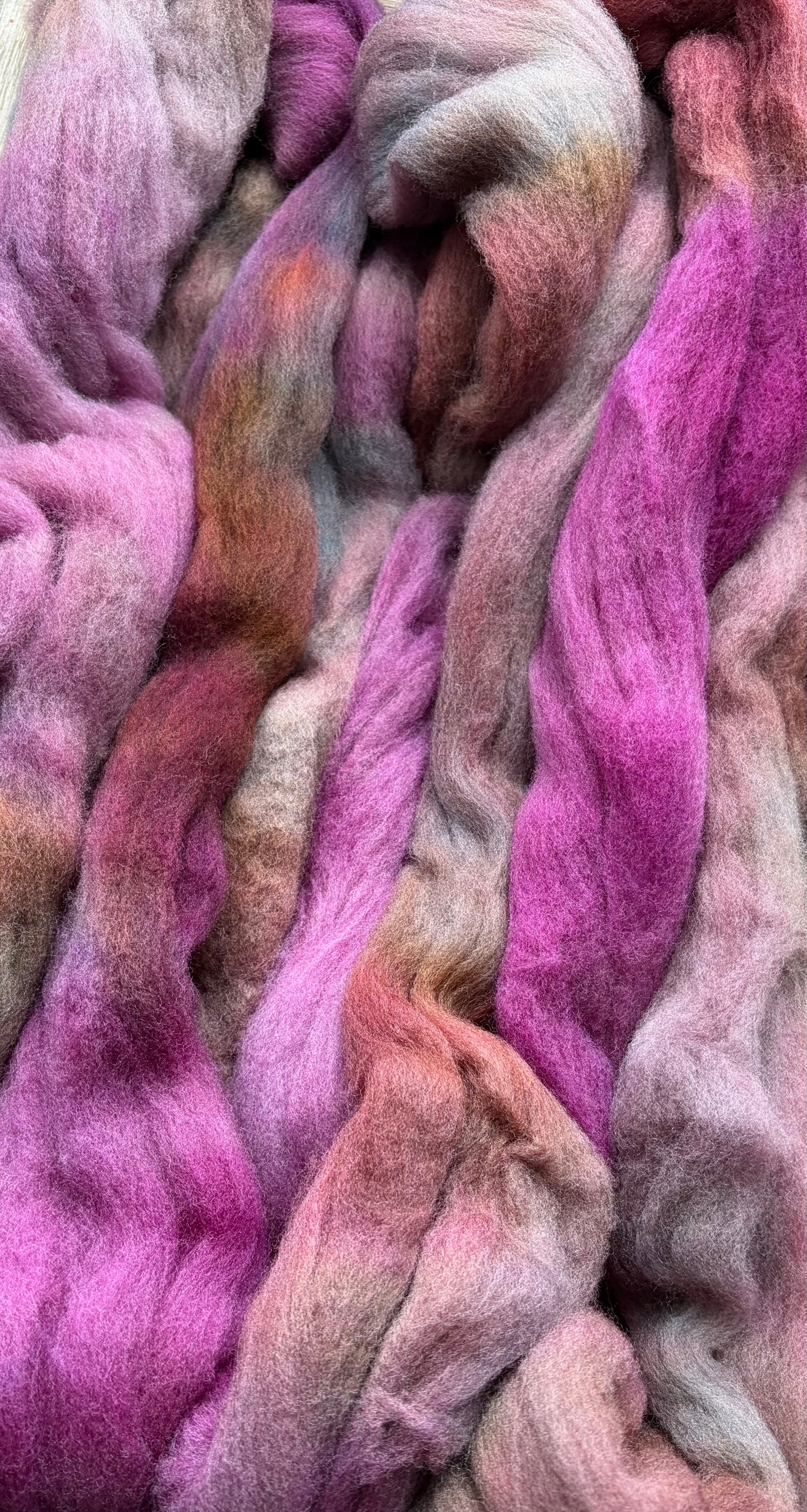 Targhee - 23 Micron - One of a Kind Batch - 100 grams of Spinning Fibre - Hand Dyed Combed Top