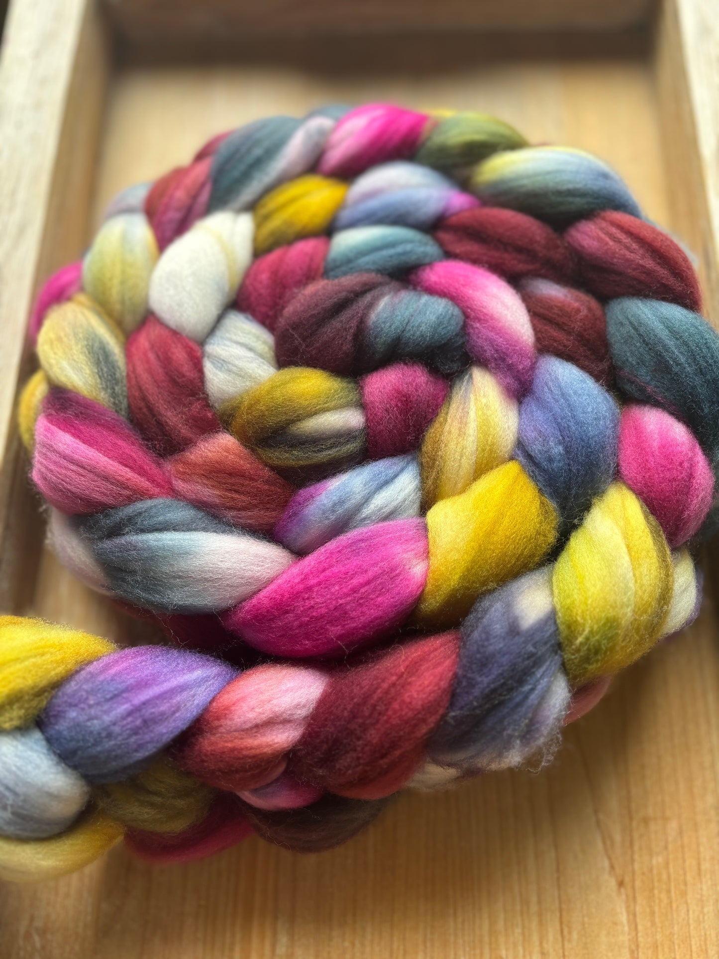 One of a Kind Batch - 100 grams of Spinning Fibre - Superwash Merino Wool 22 Micron - Hand Dyed Combed Top