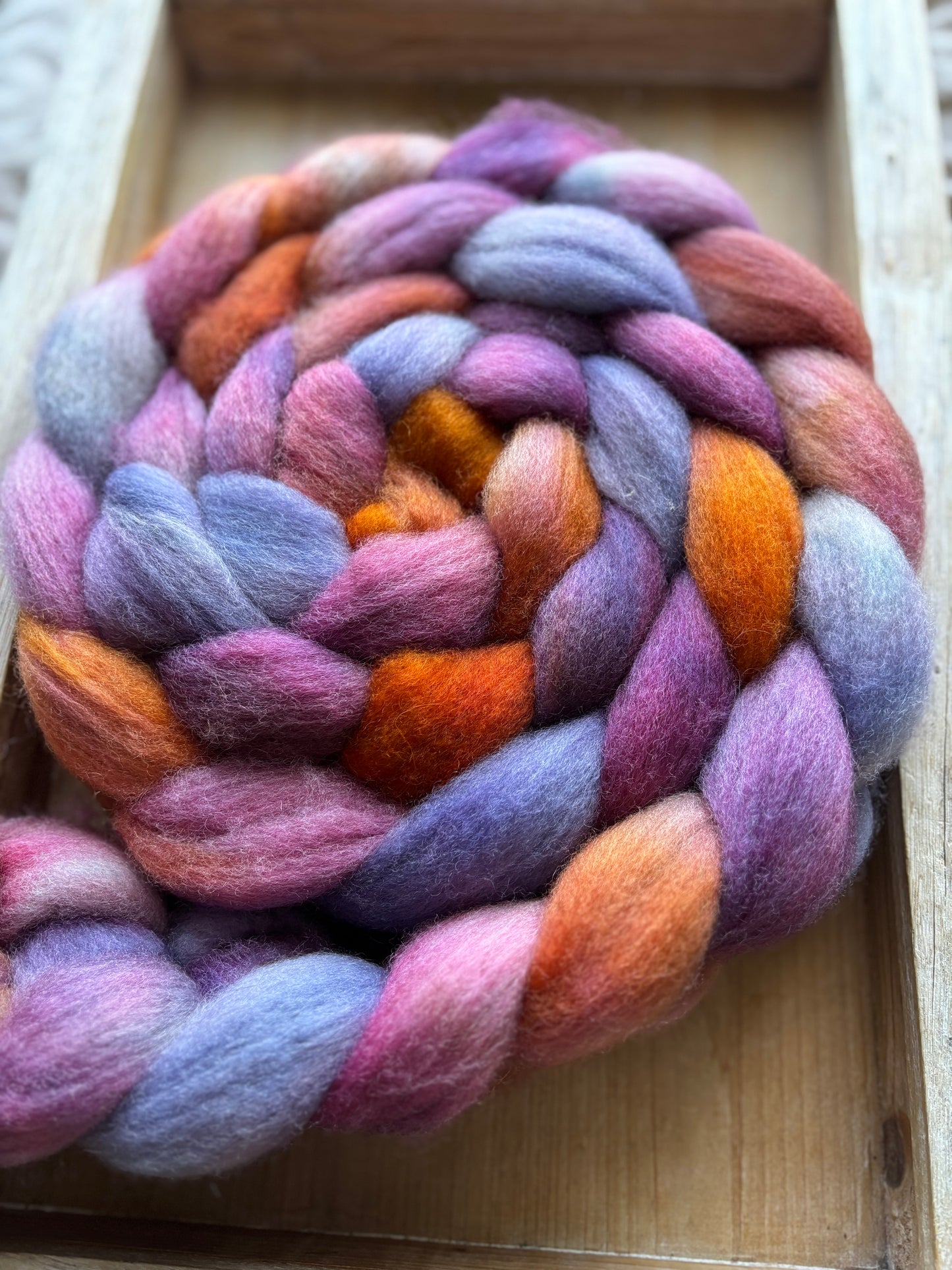 One of a Kind Batch - 100 grams of Spinning Fibre - Bluefaced Leicester Wool - 26 Micron - Hand Dyed Combed Top