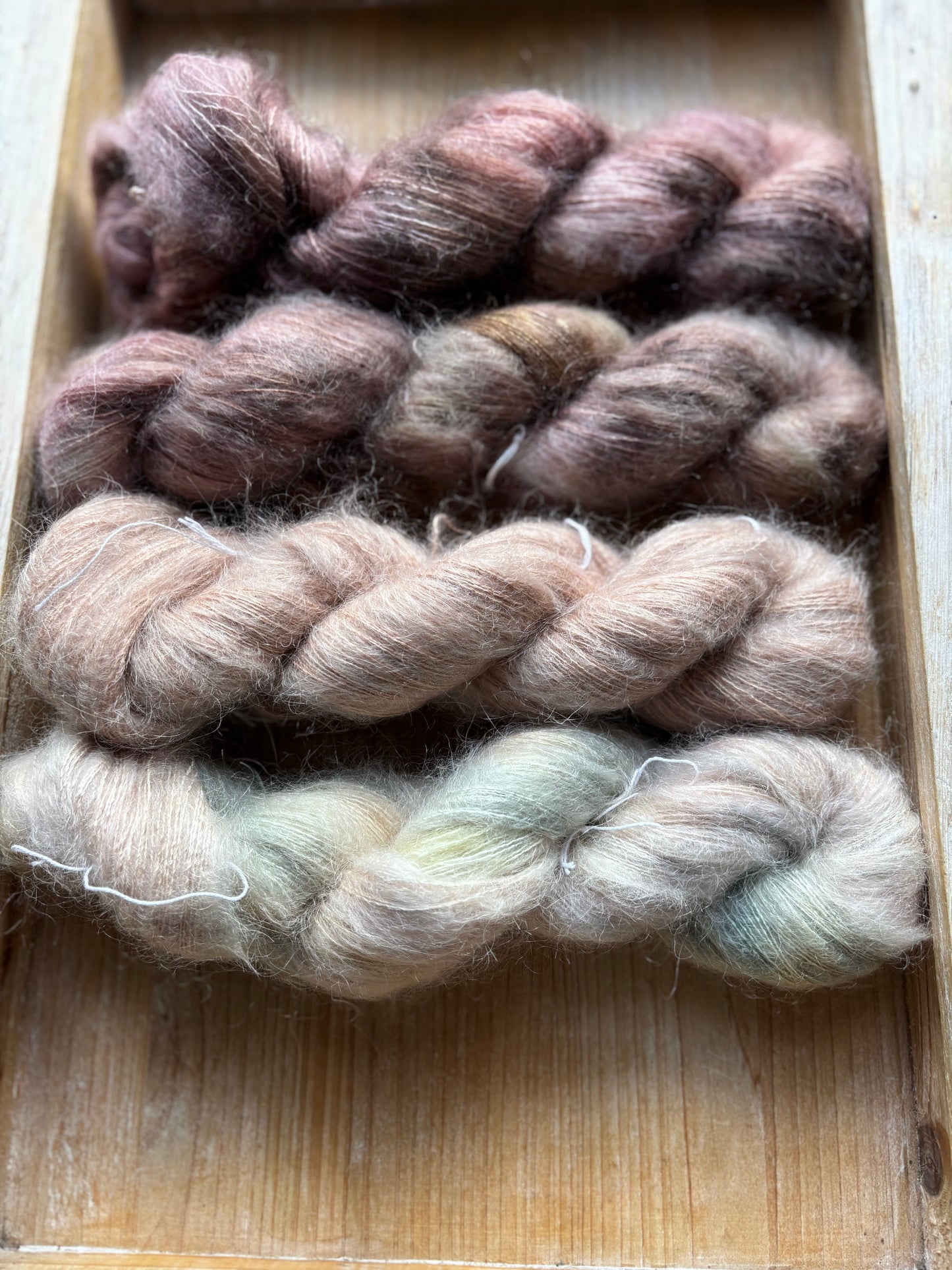 8 Skein Fade on Squishy Sock Base and Mohair Halo Base