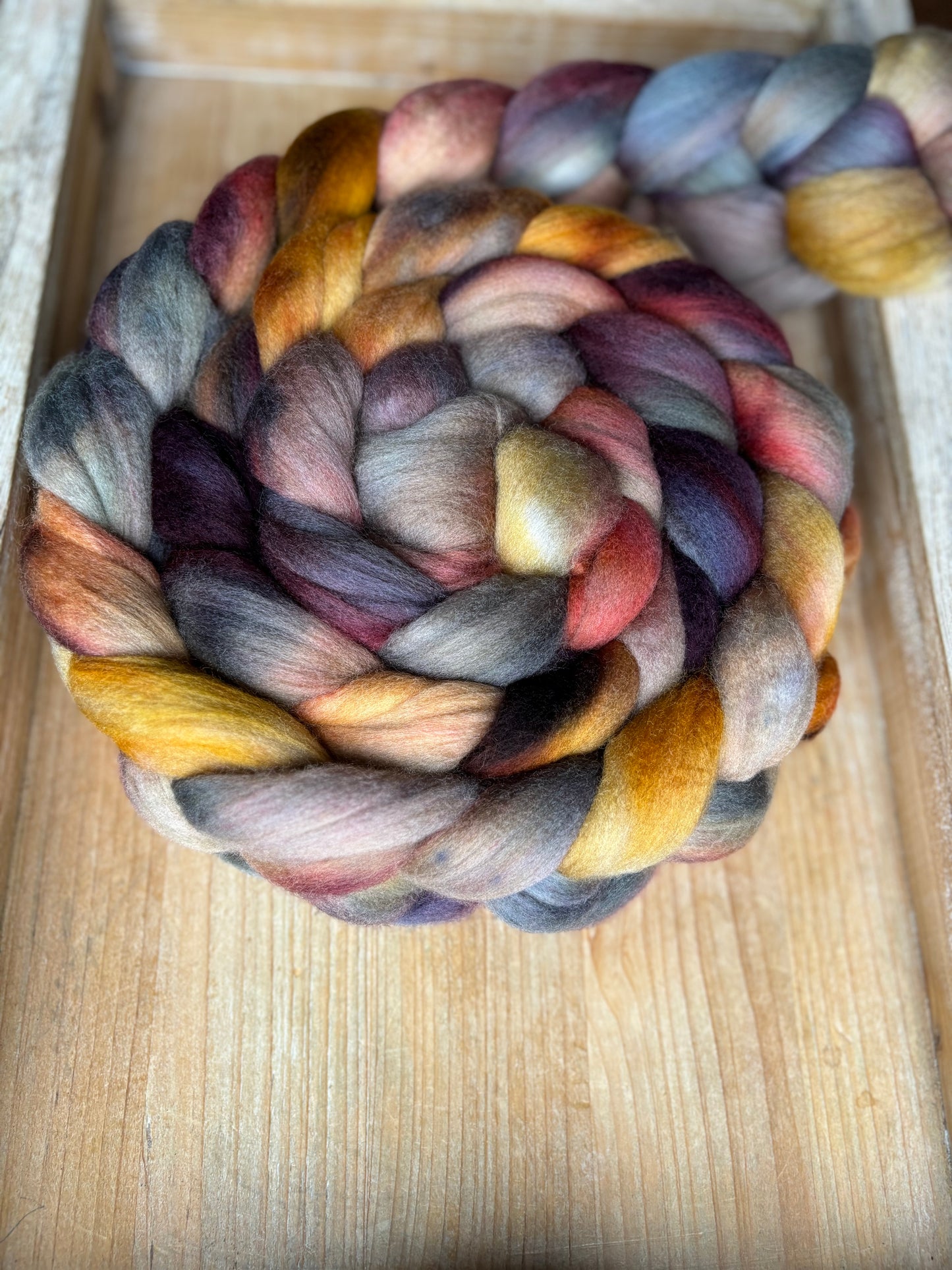 One of a Kind Batch - 100 grams of Spinning Fibre - Untreated Merino Wool 22 Micron - Hand Dyed Combed Top