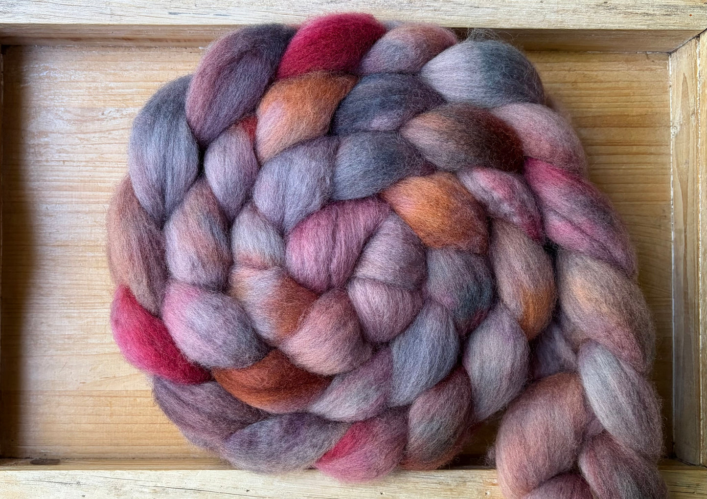 Bluefaced Leicester Wool - 26 Micron - One of a Kind Batch - 100 grams of Spinning Fibre - Hand Dyed Combed Top