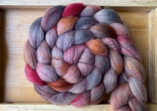 Bluefaced Leicester Wool - 26 Micron - One of a Kind Batch - 100 grams of Spinning Fibre - Hand Dyed Combed Top