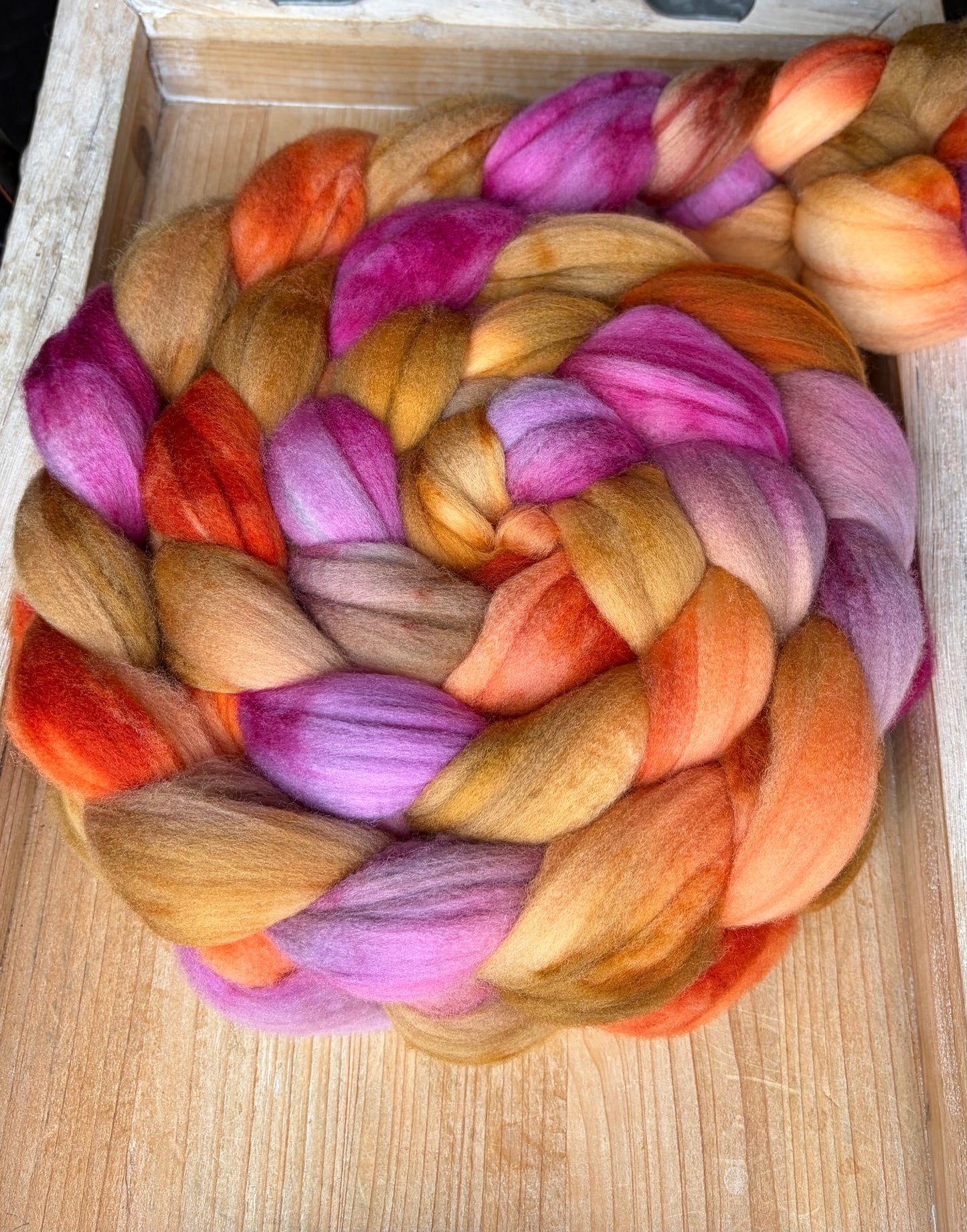 100% Superwash Merino Wool - 22 Micron - One of a Kind Batch - 100 grams of Spinning Fibre - Hand Dyed Combed Top