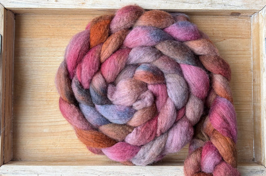 Bluefaced Leicester Wool - 26 Micron - One of a Kind Batch - 100 grams of Spinning Fibre - Hand Dyed Combed Top