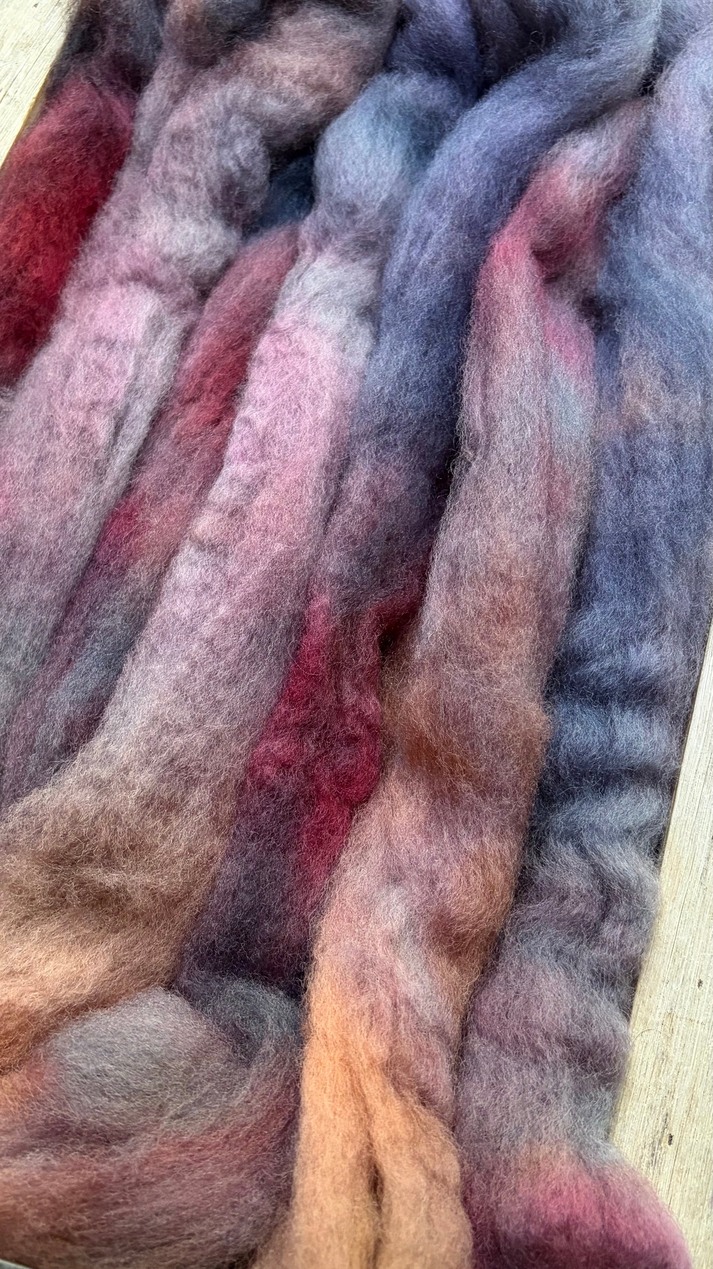 Bluefaced Leicester Wool - 26 Micron - One of a Kind Batch - 100 grams of Spinning Fibre - Hand Dyed Combed Top