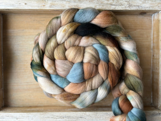 One of a Kind Batch - 100 grams of Spinning Fibre - Untreated Merino Wool 22 Micron - Hand Dyed Combed Top