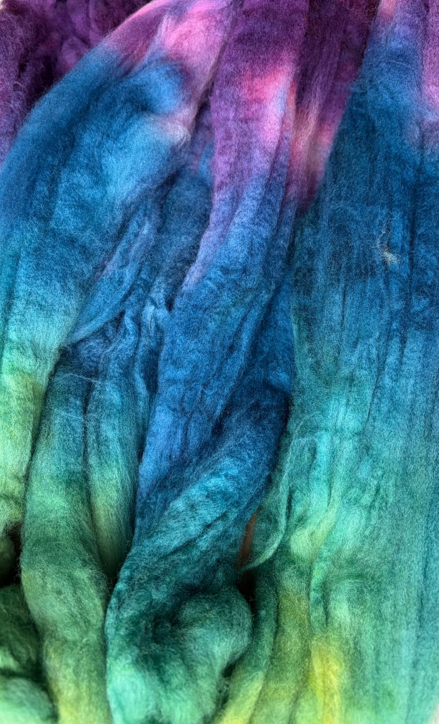 100% Superwash Merino Wool - 22 Micron - One of a Kind Batch - 100 grams of Spinning Fibre - Hand Dyed Combed Top
