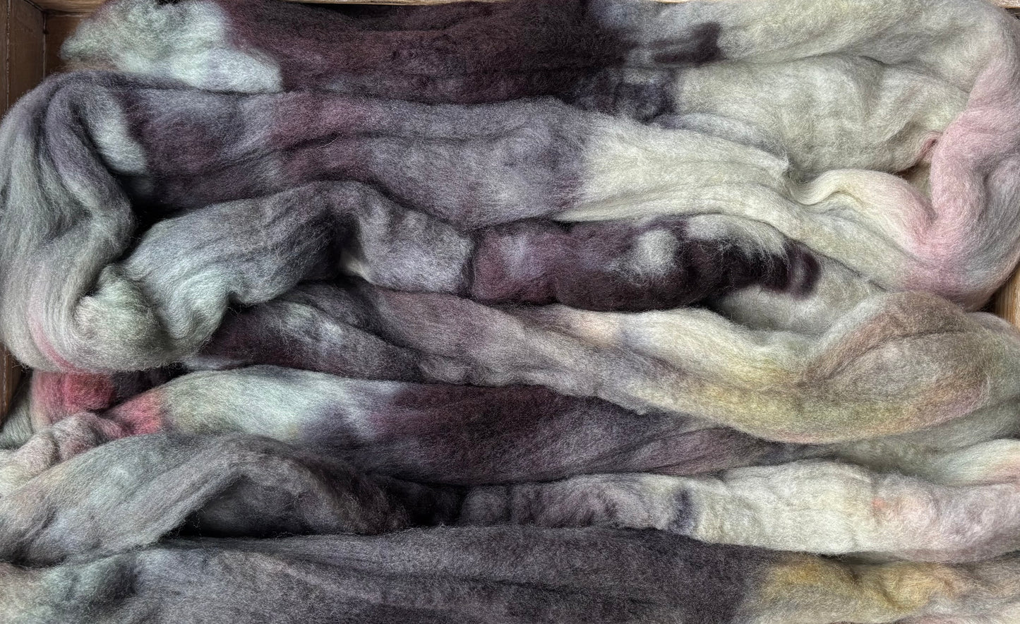 One of a Kind Batch - 100 grams of Spinning Fibre - Untreated Merino Wool 22 Micron - Hand Dyed Combed Top