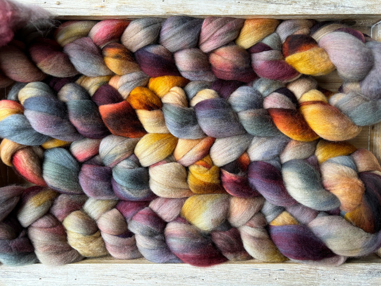 One of a Kind Batch - 100 grams of Spinning Fibre - Untreated Merino Wool 22 Micron - Hand Dyed Combed Top