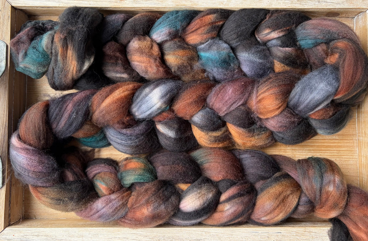 100% Superwash Merino Wool - 22 Micron - One of a Kind Batch - 100 grams of Spinning Fibre - Hand Dyed Combed Top