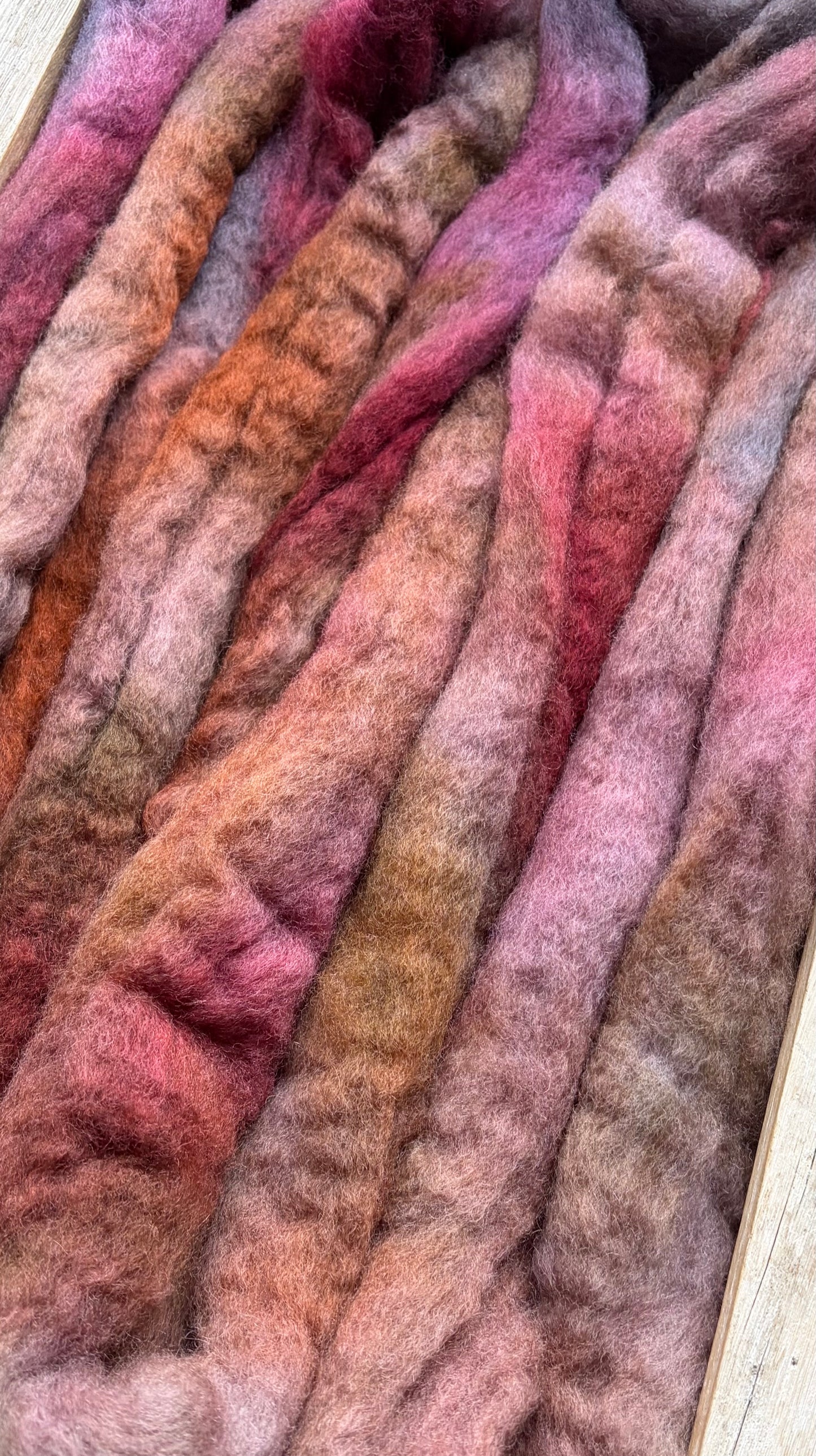 Bluefaced Leicester Wool - 26 Micron - One of a Kind Batch - 100 grams of Spinning Fibre - Hand Dyed Combed Top