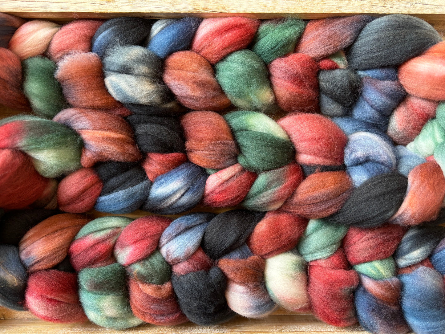 One of a Kind Batch - 100 grams of Spinning Fibre - Superwash Merino Wool 22 Micron - Hand Dyed Combed Top