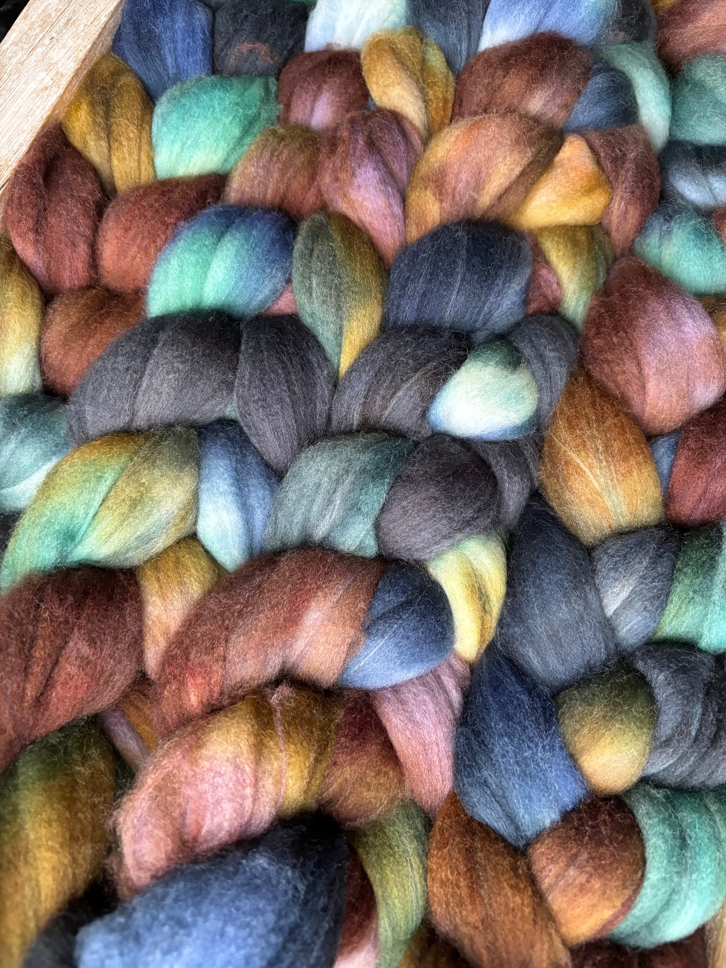 One of a Kind Batch - 100 grams of Spinning Fibre - 80% Superwash Merino Wool/ 20% Nylon - 22.5 Micron - Hand Dyed Combed Top