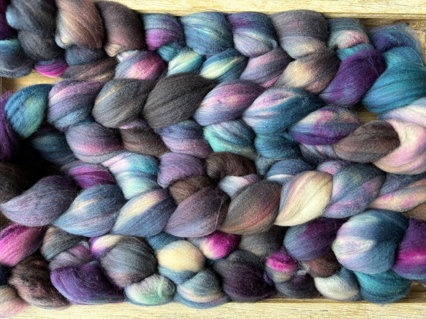 One of a Kind Batch - 100 grams of Spinning Fibre - Superwash Merino Wool 22 Micron - Hand Dyed Combed Top