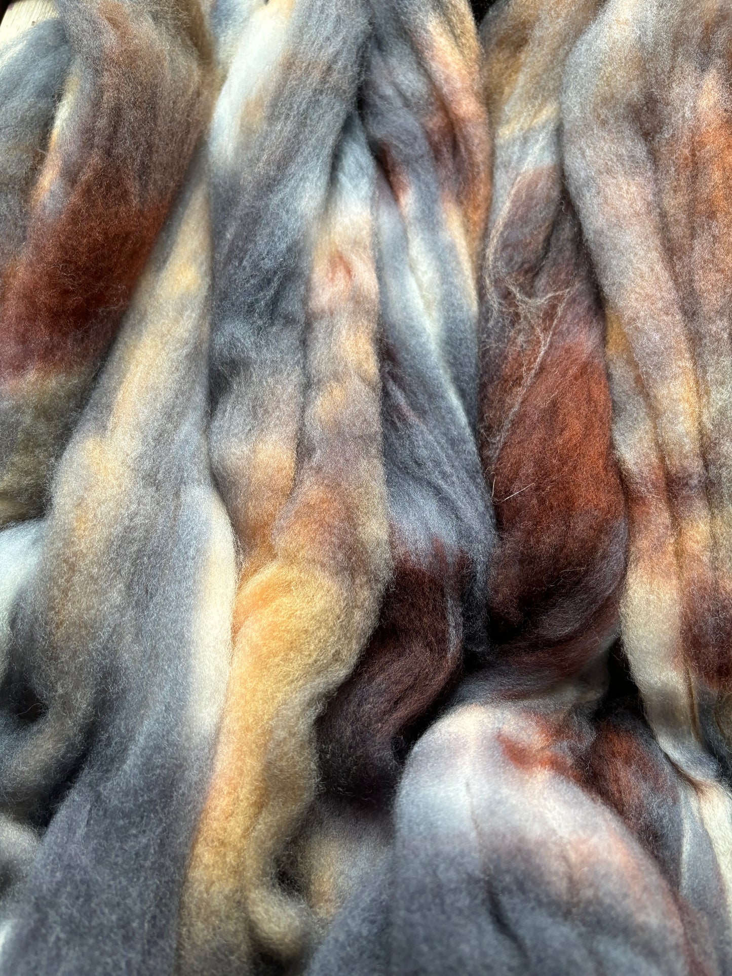 One of a Kind Batch - 100 grams of Spinning Fibre - Superwash Merino Wool 22 Micron - Hand Dyed Combed Top