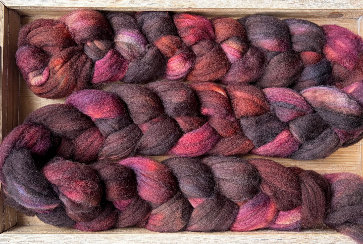 100% Superwash Merino Wool - 22 Micron - One of a Kind Batch - 100 grams of Spinning Fibre - Hand Dyed Combed Top